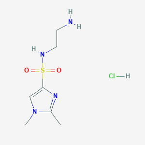 molecular formula C7H15ClN4O2S B6660871 N-(2-aminoethyl)-1,2-dimethylimidazole-4-sulfonamide;hydrochloride 