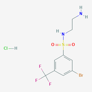molecular formula C9H11BrClF3N2O2S B6660875 N-(2-aminoethyl)-3-bromo-5-(trifluoromethyl)benzenesulfonamide;hydrochloride 