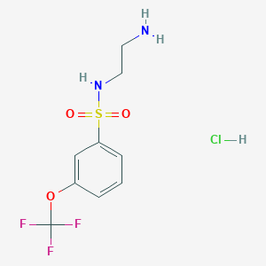 molecular formula C9H12ClF3N2O3S B6660877 N-(2-aminoethyl)-3-(trifluoromethoxy)benzenesulfonamide;hydrochloride 