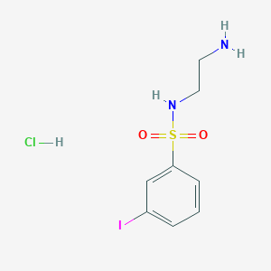 molecular formula C8H12ClIN2O2S B6660882 N-(2-aminoethyl)-3-iodobenzenesulfonamide;hydrochloride 