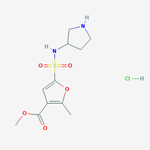 molecular formula C11H17ClN2O5S B6660915 Methyl 2-methyl-5-(pyrrolidin-3-ylsulfamoyl)furan-3-carboxylate;hydrochloride 