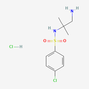 molecular formula C10H16Cl2N2O2S B6660924 N-(1-amino-2-methylpropan-2-yl)-4-chlorobenzenesulfonamide;hydrochloride 