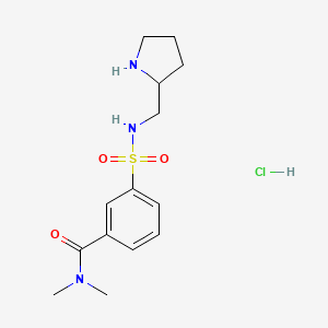 molecular formula C14H22ClN3O3S B6660929 N,N-dimethyl-3-(pyrrolidin-2-ylmethylsulfamoyl)benzamide;hydrochloride 