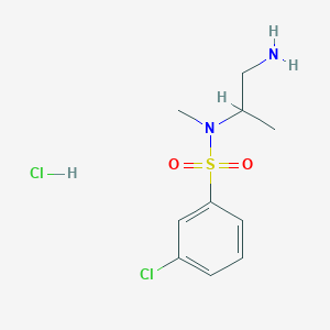 molecular formula C10H16Cl2N2O2S B6660957 N-(1-aminopropan-2-yl)-3-chloro-N-methylbenzenesulfonamide;hydrochloride 