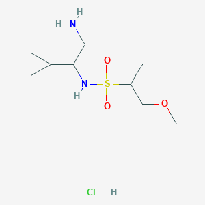 molecular formula C9H21ClN2O3S B6660982 N-(2-amino-1-cyclopropylethyl)-1-methoxypropane-2-sulfonamide;hydrochloride 