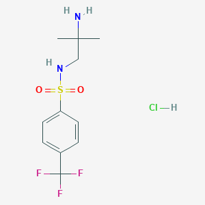 molecular formula C11H16ClF3N2O2S B6660990 N-(2-amino-2-methylpropyl)-4-(trifluoromethyl)benzenesulfonamide;hydrochloride 
