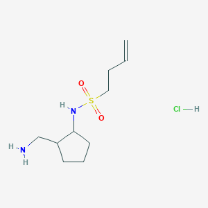 molecular formula C10H21ClN2O2S B6660994 N-[2-(aminomethyl)cyclopentyl]but-3-ene-1-sulfonamide;hydrochloride 