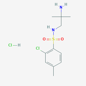 molecular formula C11H18Cl2N2O2S B6661002 N-(2-amino-2-methylpropyl)-2-chloro-4-methylbenzenesulfonamide;hydrochloride 