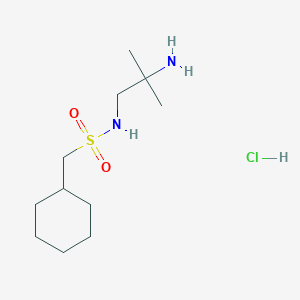 molecular formula C11H25ClN2O2S B6661014 N-(2-amino-2-methylpropyl)-1-cyclohexylmethanesulfonamide;hydrochloride 