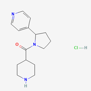 molecular formula C15H22ClN3O B6661087 Piperidin-4-yl-(2-pyridin-4-ylpyrrolidin-1-yl)methanone;hydrochloride 