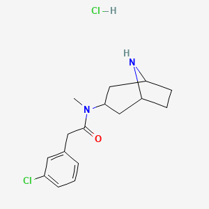 molecular formula C16H22Cl2N2O B6661114 N-(8-azabicyclo[3.2.1]octan-3-yl)-2-(3-chlorophenyl)-N-methylacetamide;hydrochloride 