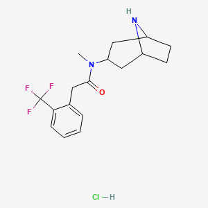 molecular formula C17H22ClF3N2O B6661118 N-(8-azabicyclo[3.2.1]octan-3-yl)-N-methyl-2-[2-(trifluoromethyl)phenyl]acetamide;hydrochloride 
