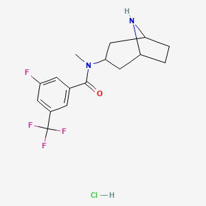 molecular formula C16H19ClF4N2O B6661127 N-(8-azabicyclo[3.2.1]octan-3-yl)-3-fluoro-N-methyl-5-(trifluoromethyl)benzamide;hydrochloride 