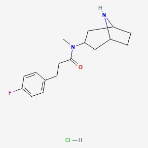 molecular formula C17H24ClFN2O B6661132 N-(8-azabicyclo[3.2.1]octan-3-yl)-3-(4-fluorophenyl)-N-methylpropanamide;hydrochloride 