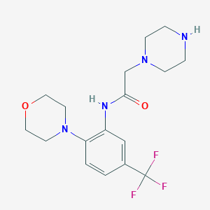 molecular formula C17H23F3N4O2 B6661139 N-[2-morpholin-4-yl-5-(trifluoromethyl)phenyl]-2-piperazin-1-ylacetamide 
