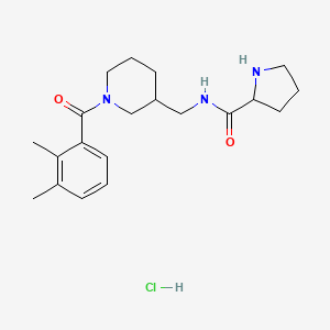 molecular formula C20H30ClN3O2 B6661178 N-[[1-(2,3-dimethylbenzoyl)piperidin-3-yl]methyl]pyrrolidine-2-carboxamide;hydrochloride 
