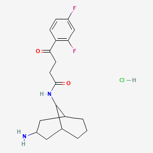 molecular formula C19H25ClF2N2O2 B6661208 N-(3-amino-9-bicyclo[3.3.1]nonanyl)-4-(2,4-difluorophenyl)-4-oxobutanamide;hydrochloride 