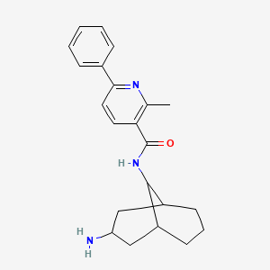 molecular formula C22H27N3O B6661213 N-(3-amino-9-bicyclo[3.3.1]nonanyl)-2-methyl-6-phenylpyridine-3-carboxamide 