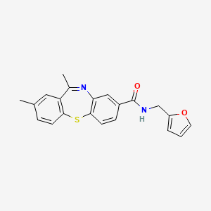 molecular formula C21H18N2O2S B6661271 N-(2-furanylmethyl)-6,8-dimethyl-3-benzo[b][1,4]benzothiazepinecarboxamide 