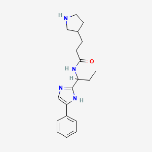 molecular formula C19H26N4O B6661283 N-[1-(5-phenyl-1H-imidazol-2-yl)propyl]-3-pyrrolidin-3-ylpropanamide 