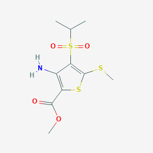 molecular formula C10H15NO4S3 B066614 3-氨基-4-(异丙基磺酰基)-5-(甲硫基)噻吩-2-甲酸甲酯 CAS No. 175202-07-0