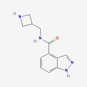 molecular formula C12H14N4O B6661785 N-(azetidin-3-ylmethyl)-1H-indazole-4-carboxamide 