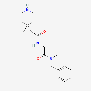 molecular formula C18H25N3O2 B6661854 N-[2-[benzyl(methyl)amino]-2-oxoethyl]-6-azaspiro[2.5]octane-2-carboxamide 