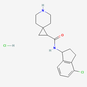molecular formula C17H22Cl2N2O B6661857 N-(4-chloro-2,3-dihydro-1H-inden-1-yl)-6-azaspiro[2.5]octane-2-carboxamide;hydrochloride 