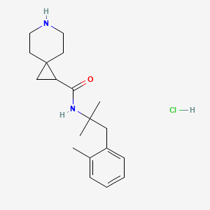 molecular formula C19H29ClN2O B6661860 N-[2-methyl-1-(2-methylphenyl)propan-2-yl]-6-azaspiro[2.5]octane-2-carboxamide;hydrochloride 