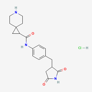 molecular formula C19H24ClN3O3 B6661861 N-[4-[(2,5-dioxopyrrolidin-3-yl)methyl]phenyl]-6-azaspiro[2.5]octane-2-carboxamide;hydrochloride 