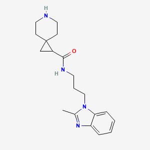 molecular formula C19H26N4O B6661864 N-[3-(2-methylbenzimidazol-1-yl)propyl]-6-azaspiro[2.5]octane-2-carboxamide 
