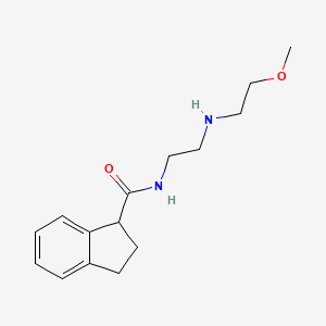 molecular formula C15H22N2O2 B6661923 N-[2-(2-methoxyethylamino)ethyl]-2,3-dihydro-1H-indene-1-carboxamide 