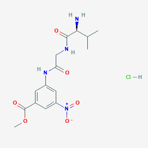molecular formula C15H21ClN4O6 B6661981 methyl 3-[[2-[[(2S)-2-amino-3-methylbutanoyl]amino]acetyl]amino]-5-nitrobenzoate;hydrochloride 