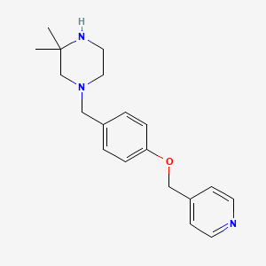 molecular formula C19H25N3O B6662004 3,3-Dimethyl-1-[[4-(pyridin-4-ylmethoxy)phenyl]methyl]piperazine 