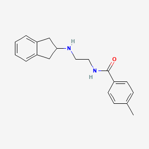 molecular formula C19H22N2O B6662078 N-[2-(2,3-dihydro-1H-inden-2-ylamino)ethyl]-4-methylbenzamide 