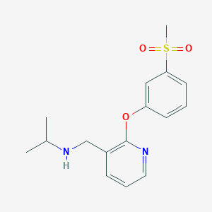 molecular formula C16H20N2O3S B6662112 N-[[2-(3-methylsulfonylphenoxy)pyridin-3-yl]methyl]propan-2-amine 