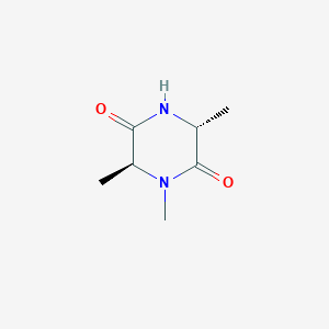 molecular formula C7H12N2O2 B066626 (3R,6S)-1,3,6-Trimethylpiperazine-2,5-dione CAS No. 162990-28-5