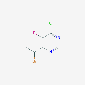 molecular formula C6H5BrClFN2 B066629 4-(1-Bromoethyl)-6-chloro-5-fluoropyrimidine CAS No. 188416-28-6