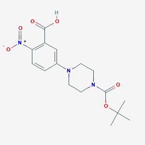 molecular formula C16H21N3O6 B066635 1-N-Boc-4-(3-Carboxy-4-nitrophenyl)piperazine CAS No. 183622-36-8