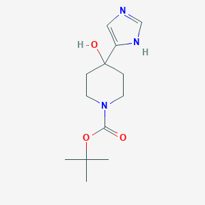 molecular formula C13H21N3O3 B066637 tert-butyl 4-hydroxy-4-(1H-imidazol-5-yl)piperidine-1-carboxylate CAS No. 173469-30-2