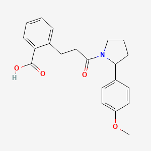 molecular formula C21H23NO4 B6664167 2-[3-[2-(4-Methoxyphenyl)pyrrolidin-1-yl]-3-oxopropyl]benzoic acid 