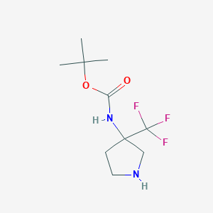 molecular formula C10H17F3N2O2 B066647 tert-Butyl [3-(trifluoromethyl)pyrrolidin-3-yl]carbamate CAS No. 186203-13-4