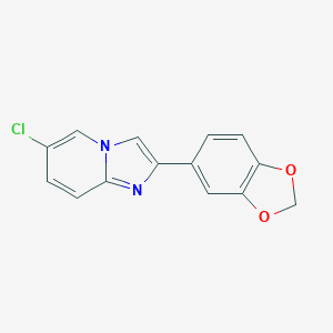 molecular formula C14H9ClN2O2 B066649 2-(1,3-Benzodioxol-5-yl)-6-chloroimidazo[1,2-a]pyridine CAS No. 168837-35-2