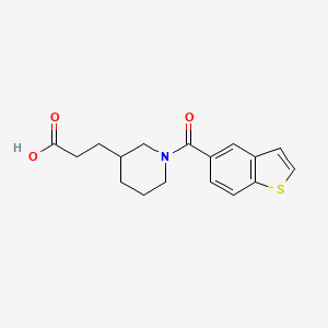 molecular formula C17H19NO3S B6665249 3-[1-(1-Benzothiophene-5-carbonyl)piperidin-3-yl]propanoic acid 