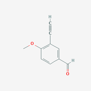 molecular formula C10H8O2 B066654 3-Ethynyl-4-methoxybenzaldehyde CAS No. 160625-49-0