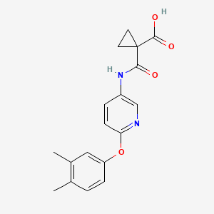 molecular formula C18H18N2O4 B6665554 1-[[6-(3,4-Dimethylphenoxy)pyridin-3-yl]carbamoyl]cyclopropane-1-carboxylic acid 
