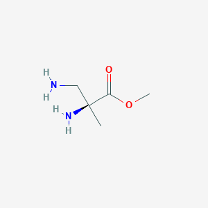 molecular formula C5H12N2O2 B066656 2,3-Diamino-2-methyl-propanoic acid methyl ester CAS No. 190393-73-8