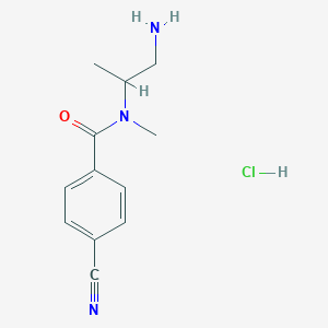 molecular formula C12H16ClN3O B6665781 N-(1-aminopropan-2-yl)-4-cyano-N-methylbenzamide;hydrochloride 