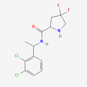 molecular formula C13H14Cl2F2N2O B6666550 N-[1-(2,3-dichlorophenyl)ethyl]-4,4-difluoropyrrolidine-2-carboxamide 