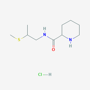 molecular formula C10H21ClN2OS B6666695 N-(2-methylsulfanylpropyl)piperidine-2-carboxamide;hydrochloride 